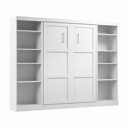 Bestar Bestar Pur Full Murphy Bed with 2 Shelving Units (109W) in White 26893-17